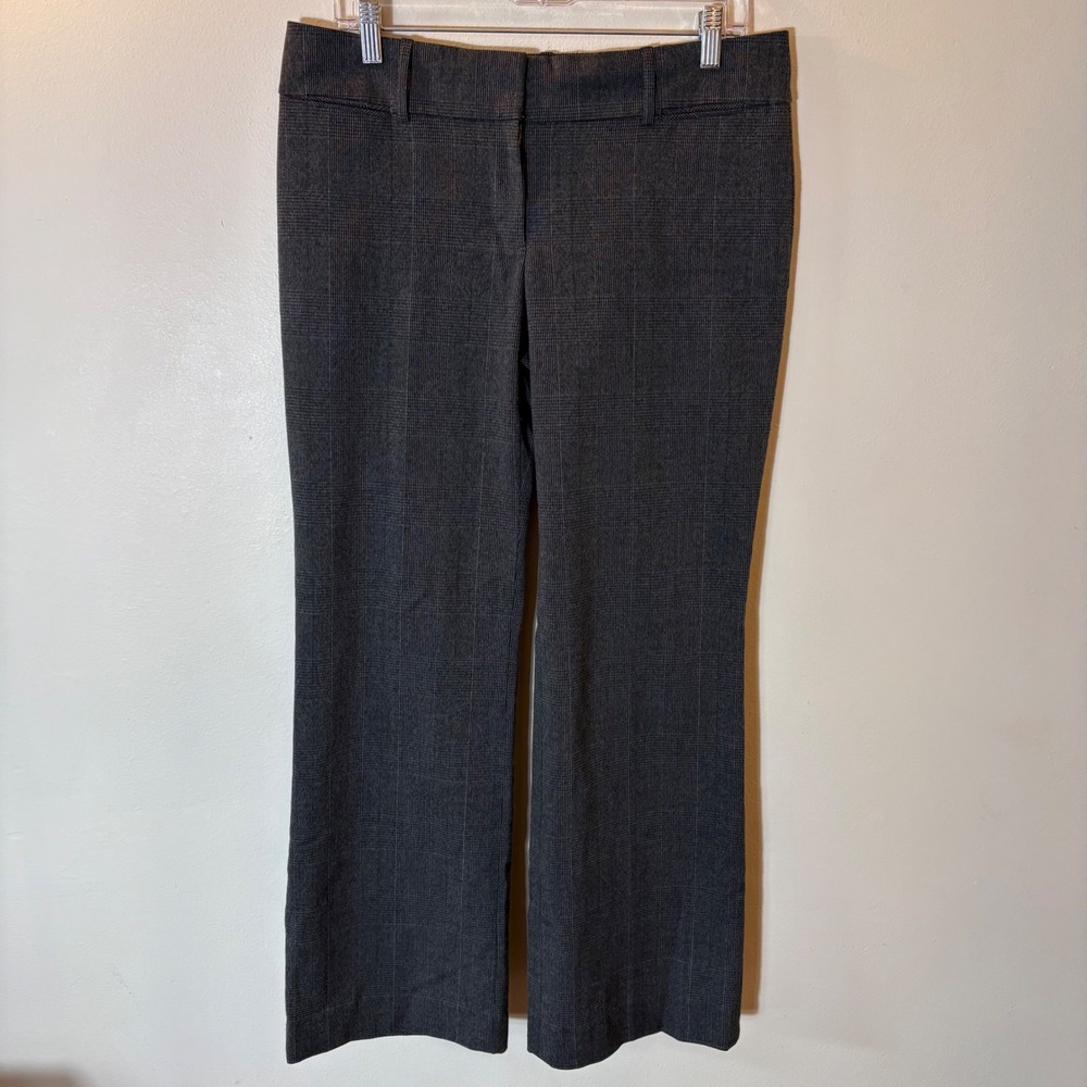 LOFT Marisa Trouser Pants Grey‎ Glen Plaid Straight Leg Size 6
